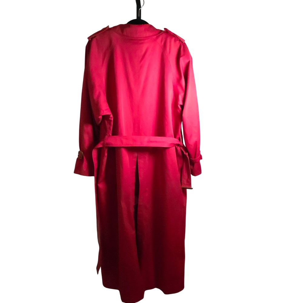 Burberry Long Heritage Trench Coat Red Wool Lined Women's 4‎ Petite - Picture 6 of 8